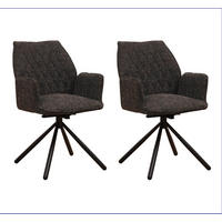 SADA ŽIDLÍ S PODRUČKAMI 2 kusy - černá, Moderní, kov/textil (57,5/92/52cm) - MID.YOU