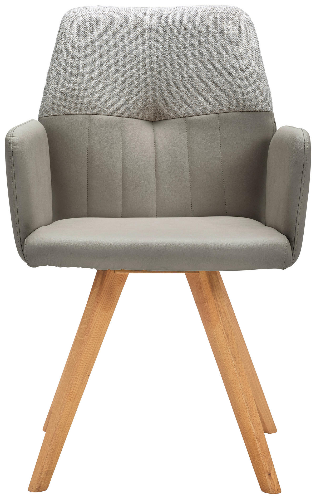 ARMLEHNSTUHL  in Lederlook, Webstoff  - Wildeiche/Grau, KONVENTIONELL, Holz/Textil (57/87/63cm) - Valdera