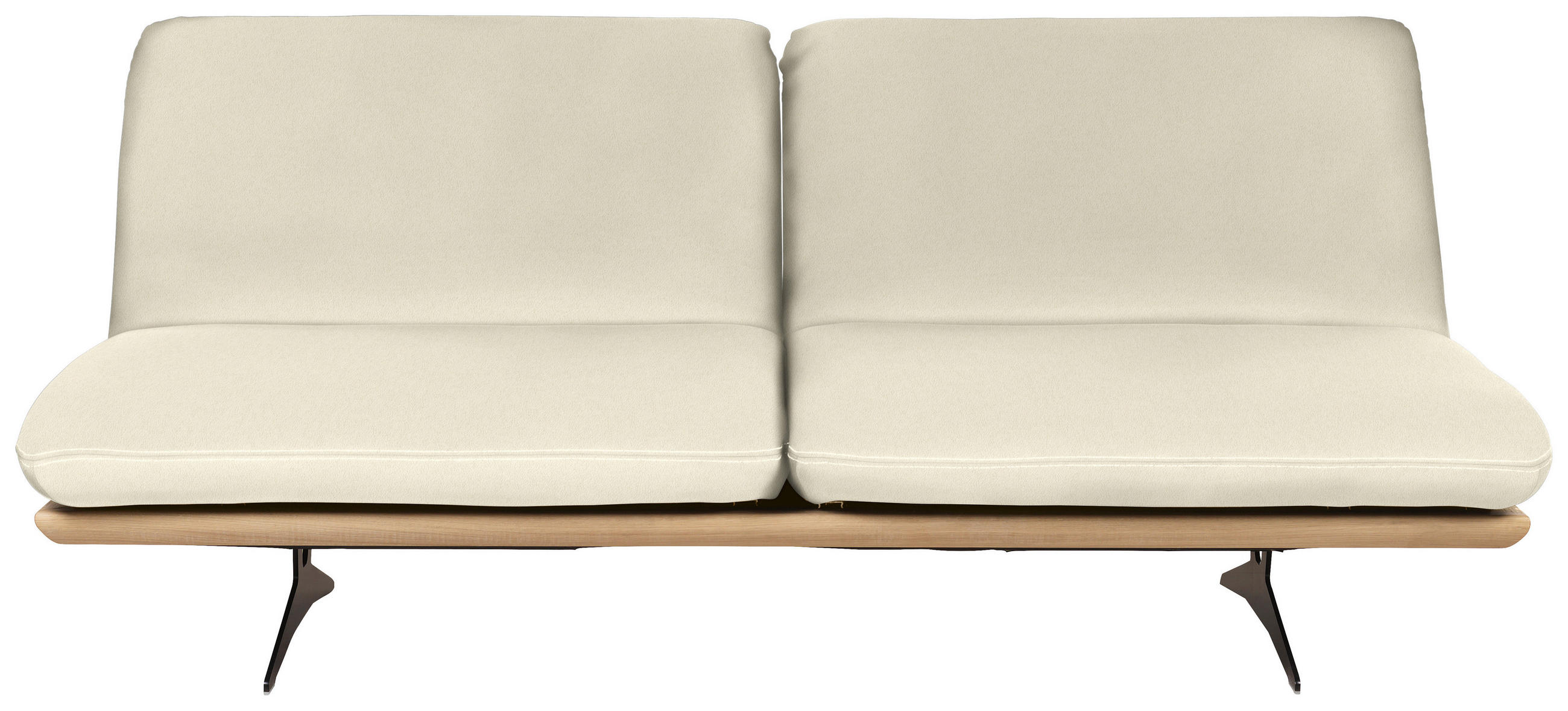 SCHLAFSOFA Naturfarben Echtleder  - Beige/Schwarz, Design, Leder/Holz (204/92/90cm) - Dieter Knoll