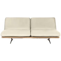 SCHLAFSOFA Naturfarben Echtleder  - Beige/Schwarz, Design, Leder/Holz (204/92/90cm) - Dieter Knoll