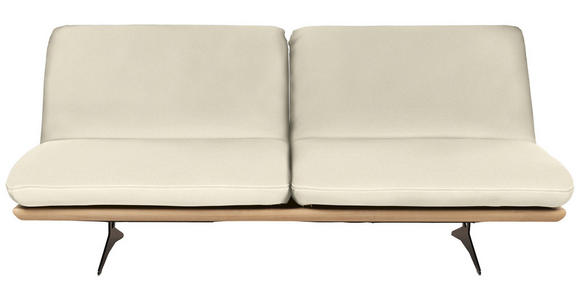 SCHLAFSOFA Naturfarben Echtleder  - Beige/Schwarz, Design, Leder/Holz (204/92/90cm) - Dieter Knoll