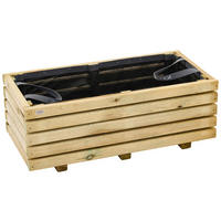 BLUMENKASTEN  - Schwarz/Kieferfarben, Basics, Holz/Textil (100/40/40cm) - Siena Garden