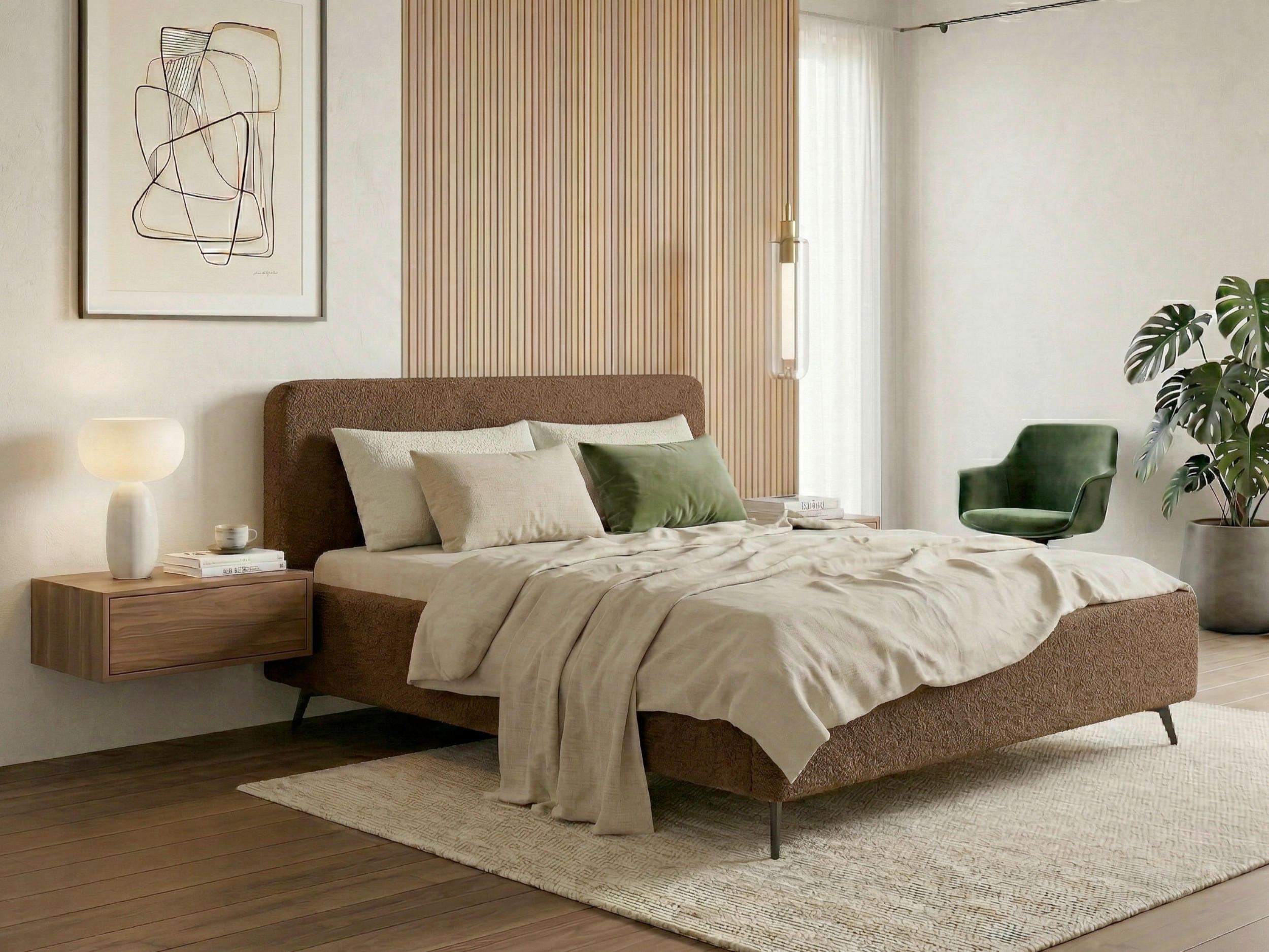 POLSTERBETT 140/200 cm,  in Braun, Lattenrost, Bettkasten,  - Schwarz/Braun, MODERN, Holz/Textil (140/200cm) - MID.YOU