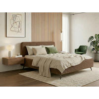 POLSTERBETT 180/200 cm,  in Braun,  - Schwarz/Braun, MODERN, Holz/Textil (180/200cm) - MID.YOU