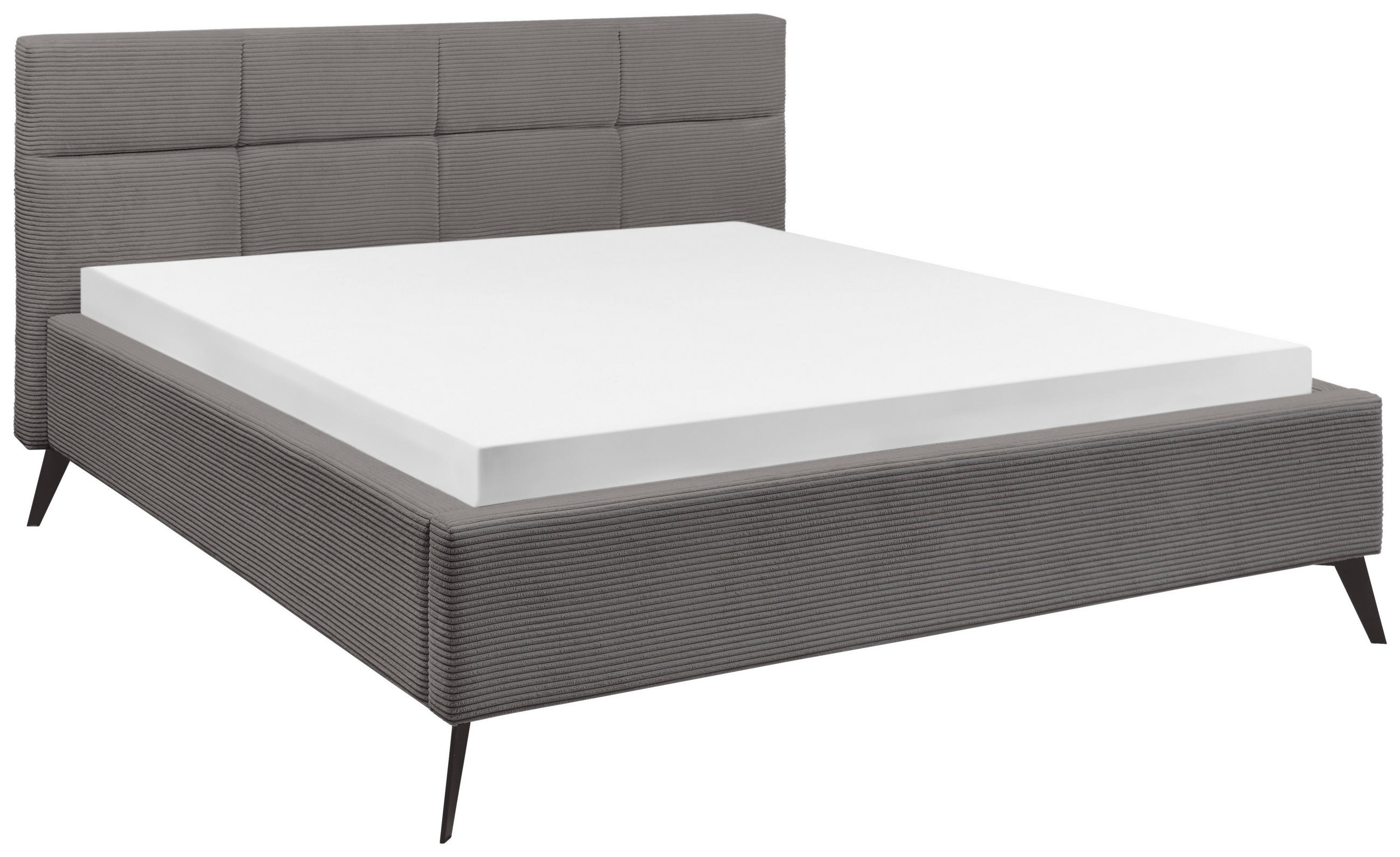 POLSTERBETT 180/200 cm,  in Grau,  - Schwarz/Grau, KONVENTIONELL, Textil/Metall (180/200cm) - SetOne by Musterring