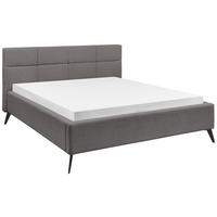POLSTERBETT 180/200 cm,  in Grau,  - Schwarz/Grau, KONVENTIONELL, Textil/Metall (180/200cm) - SetOne by Musterring