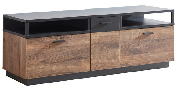 LOWBOARD Bastian  in 150/55/50 cm  - Eichefarben/Dunkelgrau, KONVENTIONELL, Holzwerkstoff/Metall (150/55/50cm) - Cantus