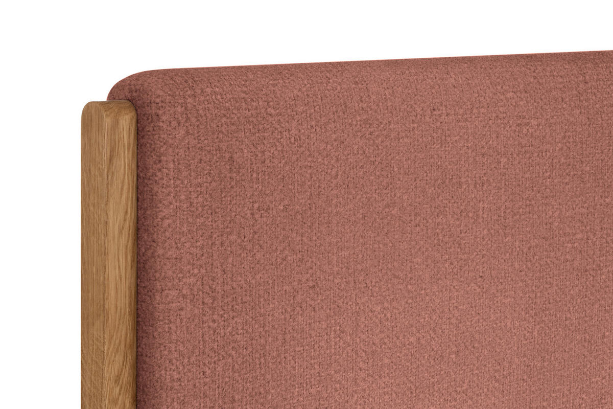 BOXSPRINGBETT 160/200 cm,  in Rot, Matratze, Topper, H5 + H5 = hart  - Eichefarben/Rot, KONVENTIONELL, Holz/Textil (160/200cm) - Welnova
