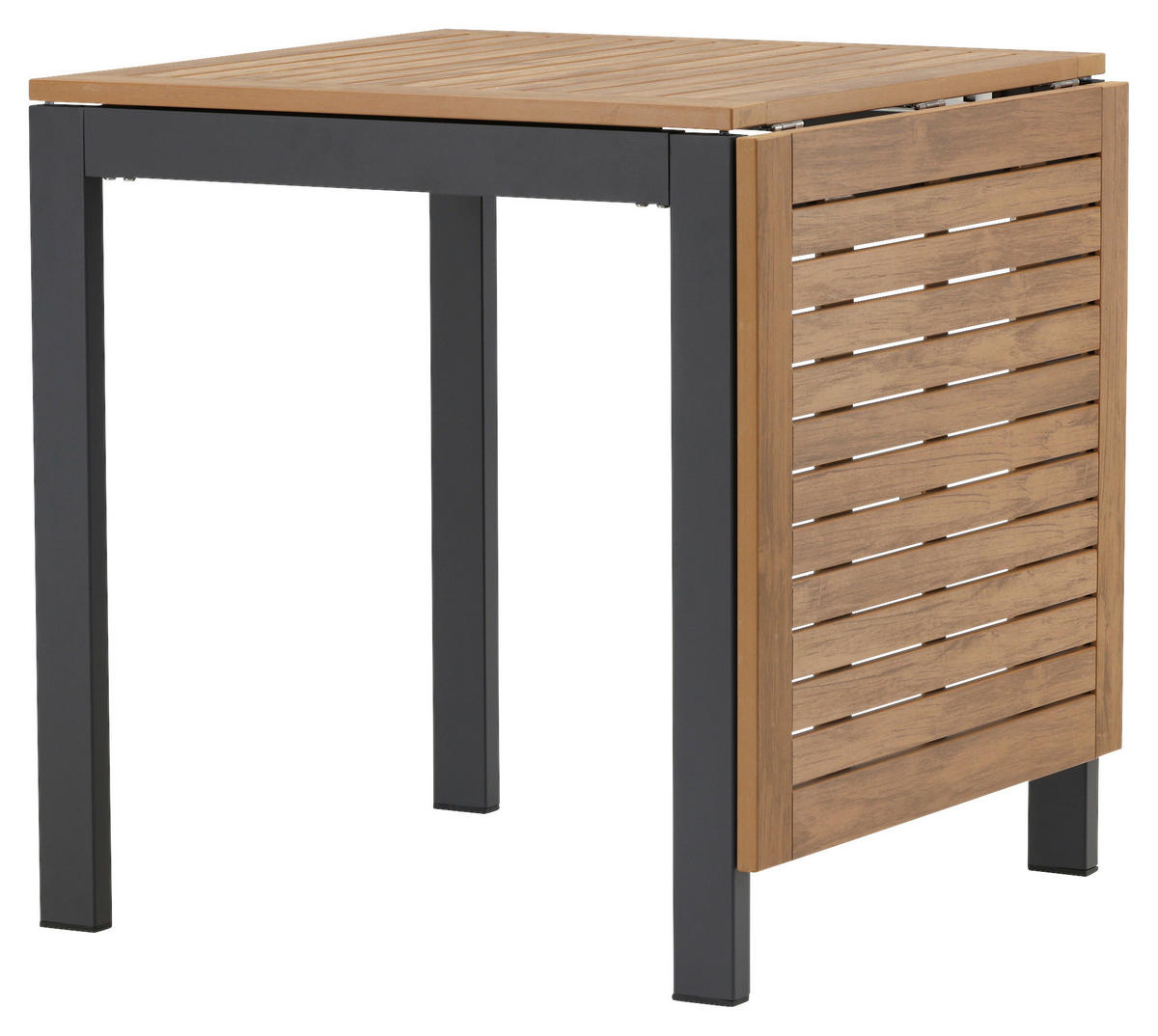 BALKONTISCH Holz, Metall Braun, Schwarz  - Schwarz/Braun, KONVENTIONELL, Holz/Metall (70/70/75cm) - Gardenson