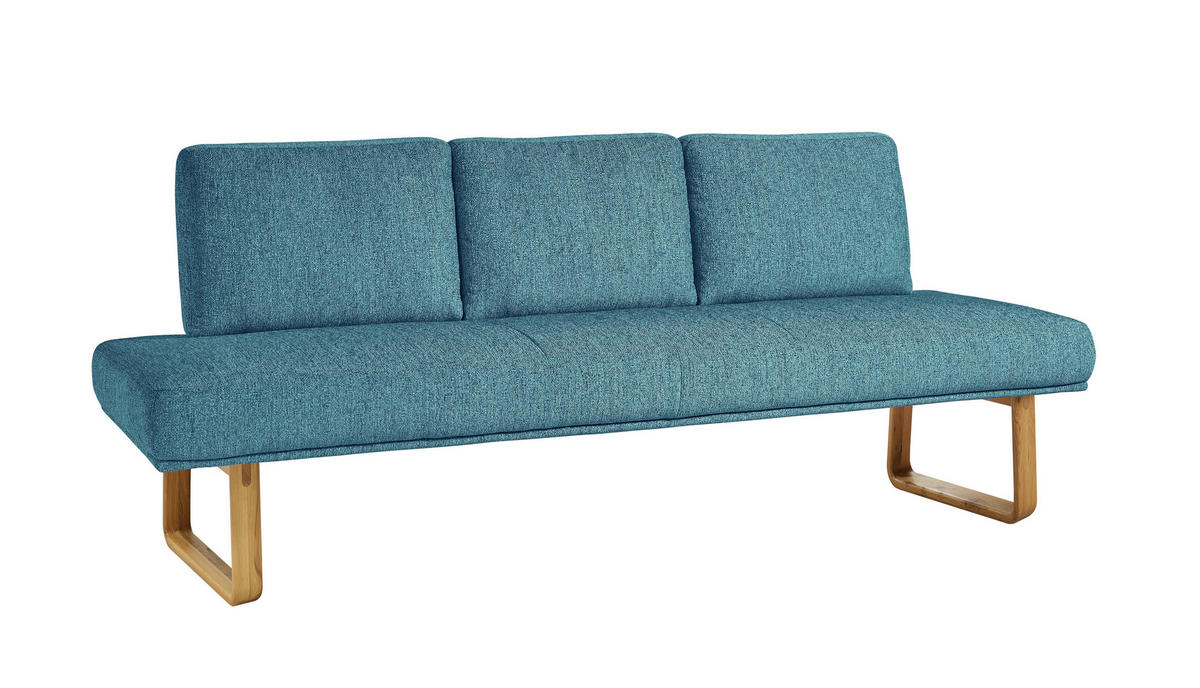 SITZBANK 209/92/78 cm  in Hellblau  - Eichefarben/Hellblau, Design, Holz/Textil (209/92/78cm) - Dieter Knoll
