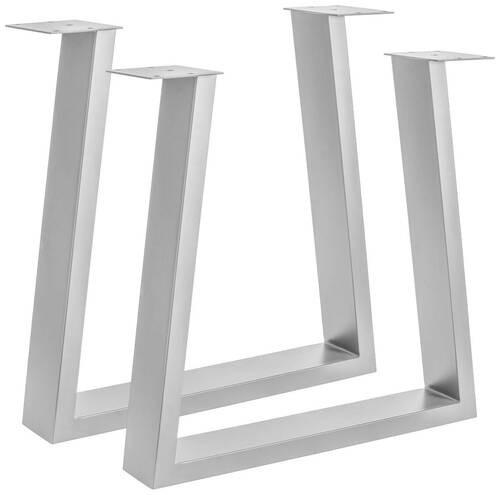 TISCHGESTELL Edelstahlfarben  - Edelstahlfarben, Design, Metall (73/17/74cm) - Waldwelt