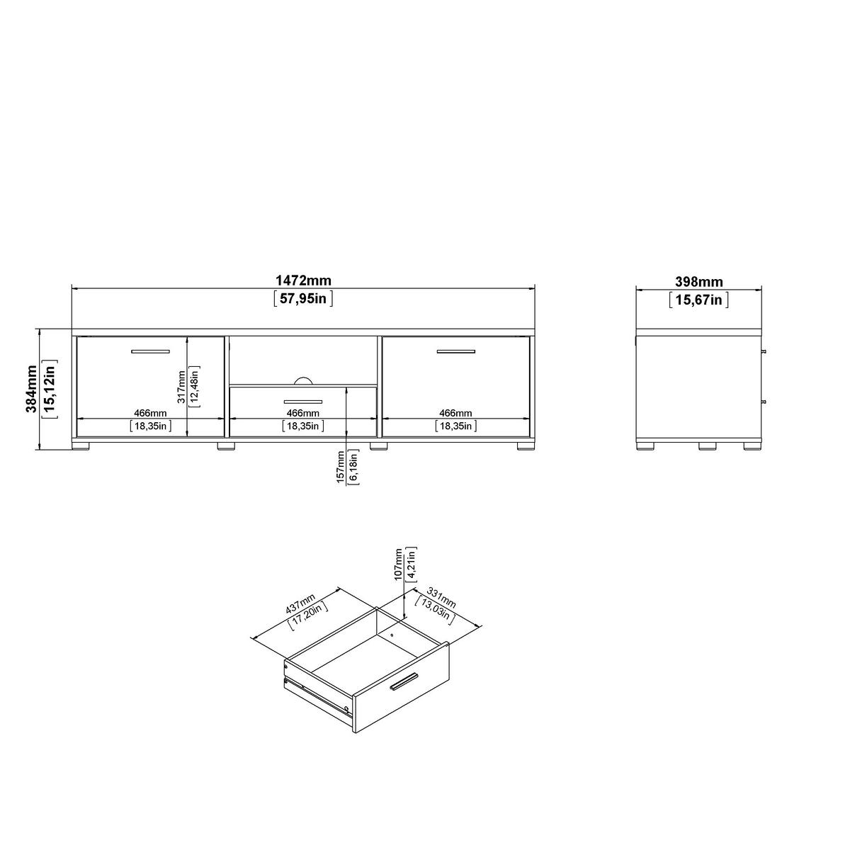 TV-BÄNK i svart  - svart, Design, metall/trämaterial (147,2/38,4/39,8cm) - Best Price