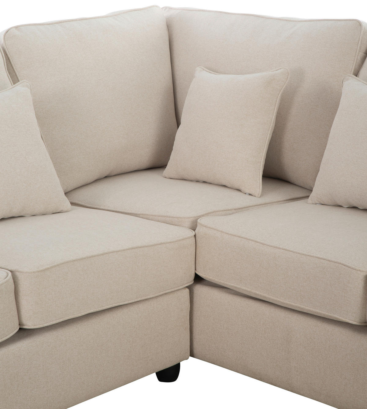 KUTNA GARNITURA tekstil  bež   - bež/crna, Konvencionalno, tekstil/drvo (394/100/245cm) - P & B