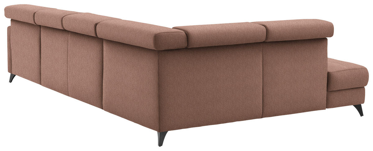WOHNLANDSCHAFT Flachgewebe Terracotta  - Terracotta/Schwarz, Konventionell, Textil/Metall (215/333/174cm) - Beldomo System