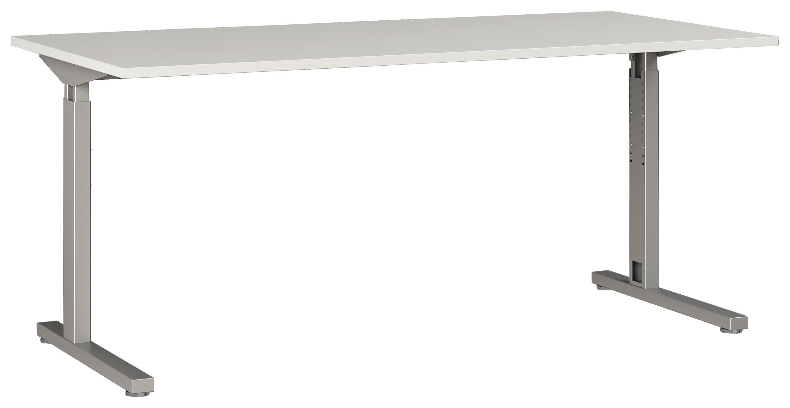 SCHREIBTISCH höhenverstellbar  - Silberfarben/Grau, KONVENTIONELL, Holzwerkstoff/Metall (180/70/80cm) - Germania