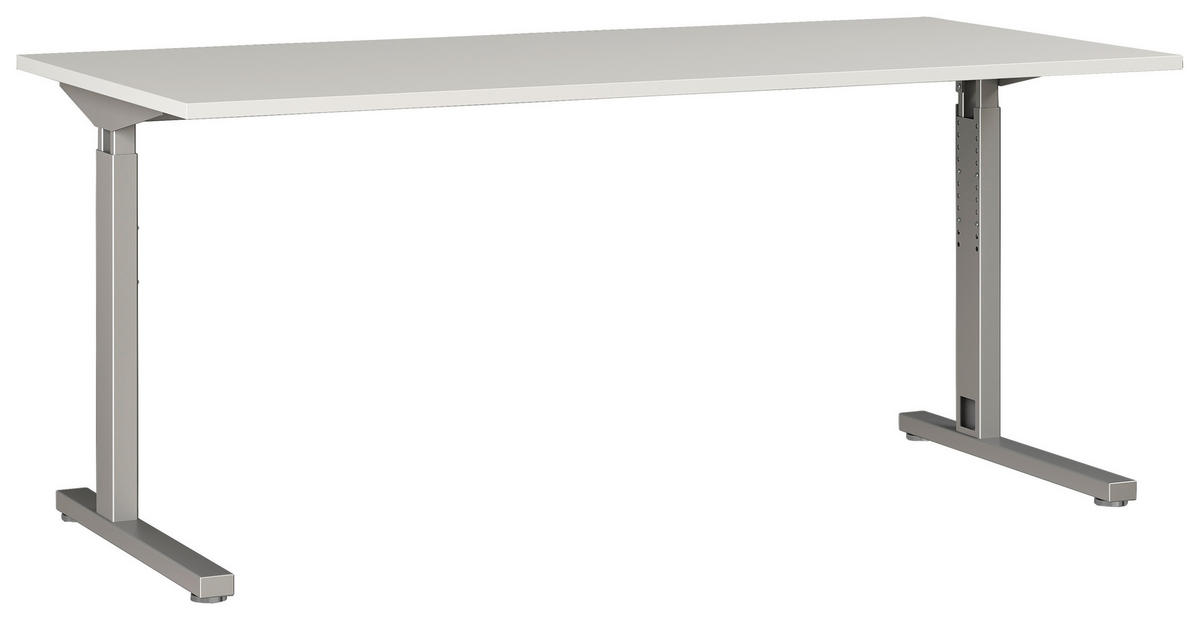 SCHREIBTISCH  in Grau, Silberfarben  - Silberfarben/Grau, KONVENTIONELL, Holzwerkstoff/Metall (180/70/80cm) - Germania
