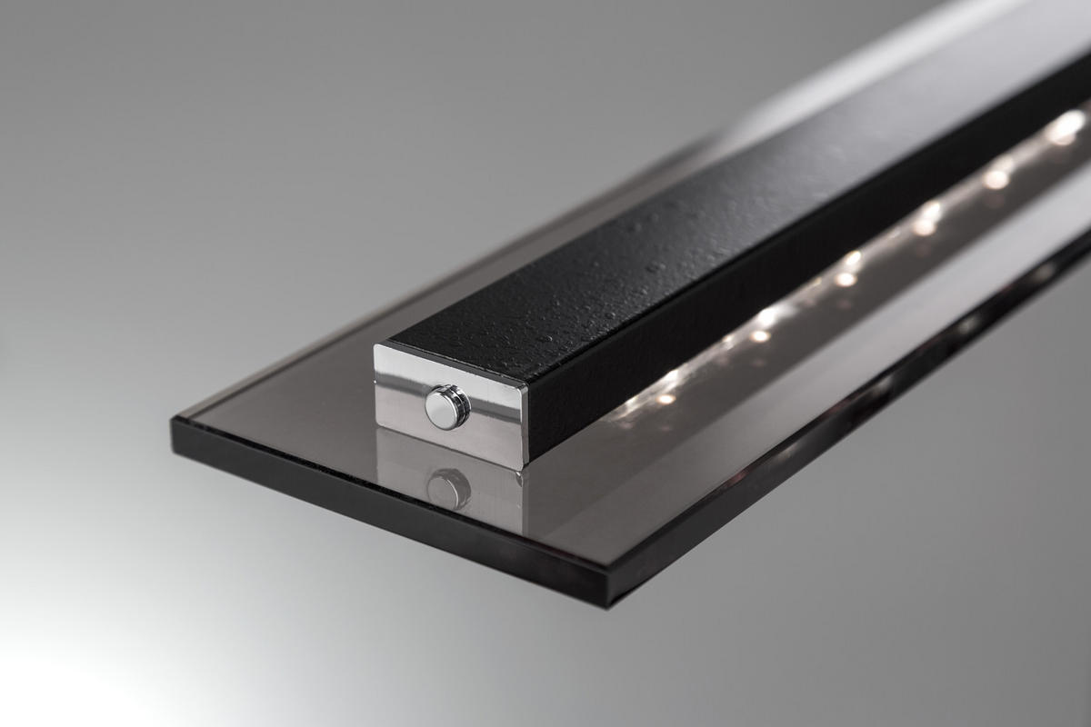LED-HÄNGELEUCHTE 135/9/80-150 cm    - Chromfarben/Schwarz, Design, Glas/Metall (135/9/80-150cm) - Fischer & Honsel