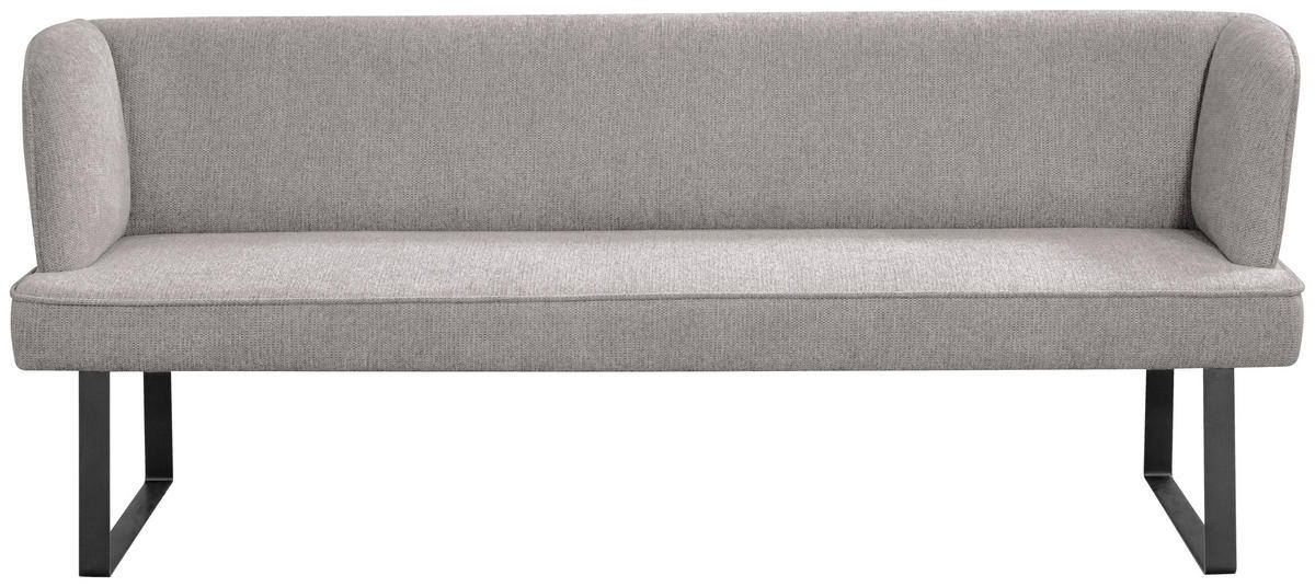 SITZBANK 205/91/66 cm Webstoff Schwarz, Dunkelgrau  - Dunkelgrau/Schwarz, Design, Textil/Metall (205/91/66cm) - Novel