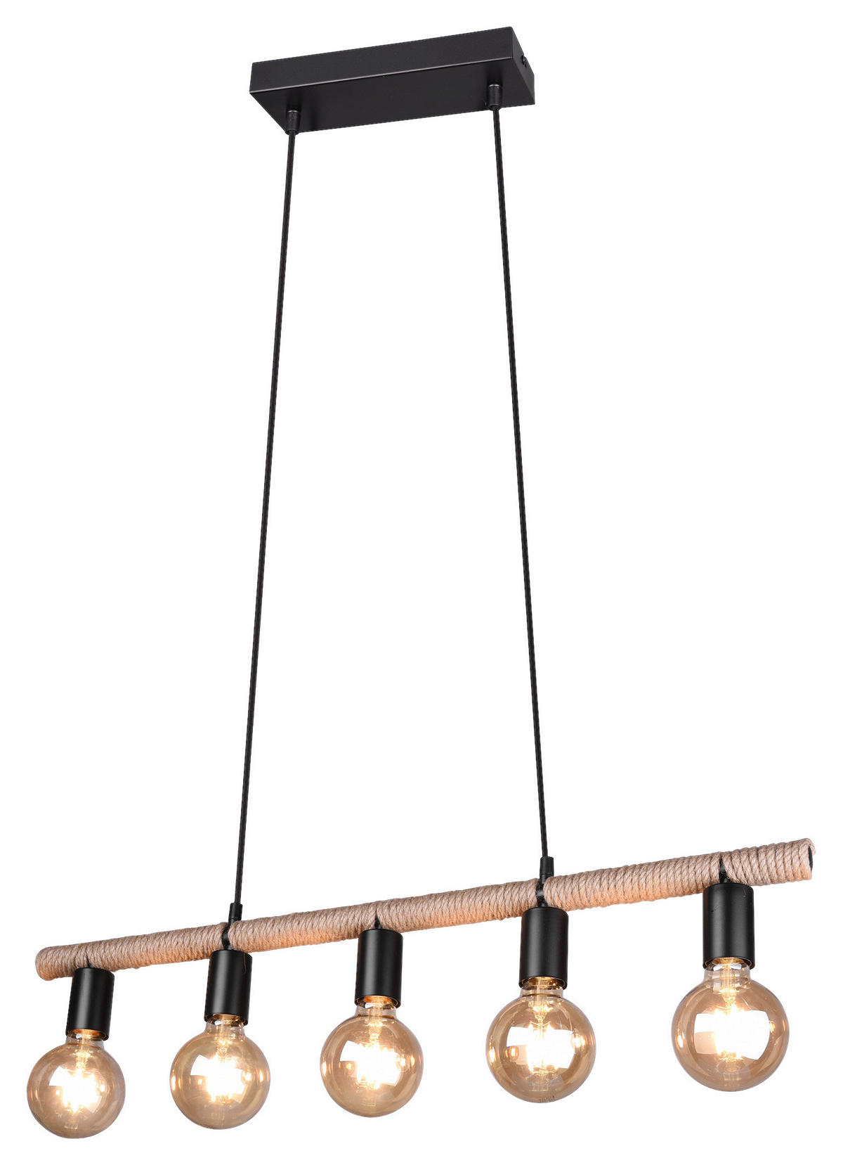 HÄNGELEUCHTE  80/150/9 cm   - Schwarz, Design, Metall (80/150/9cm) - P & B