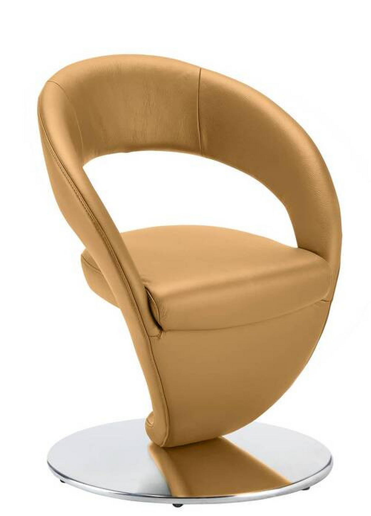 STUHL drehbar - Edelstahlfarben/Gelb, Design, Textil/Metall (62/86/61cm) - Moderano