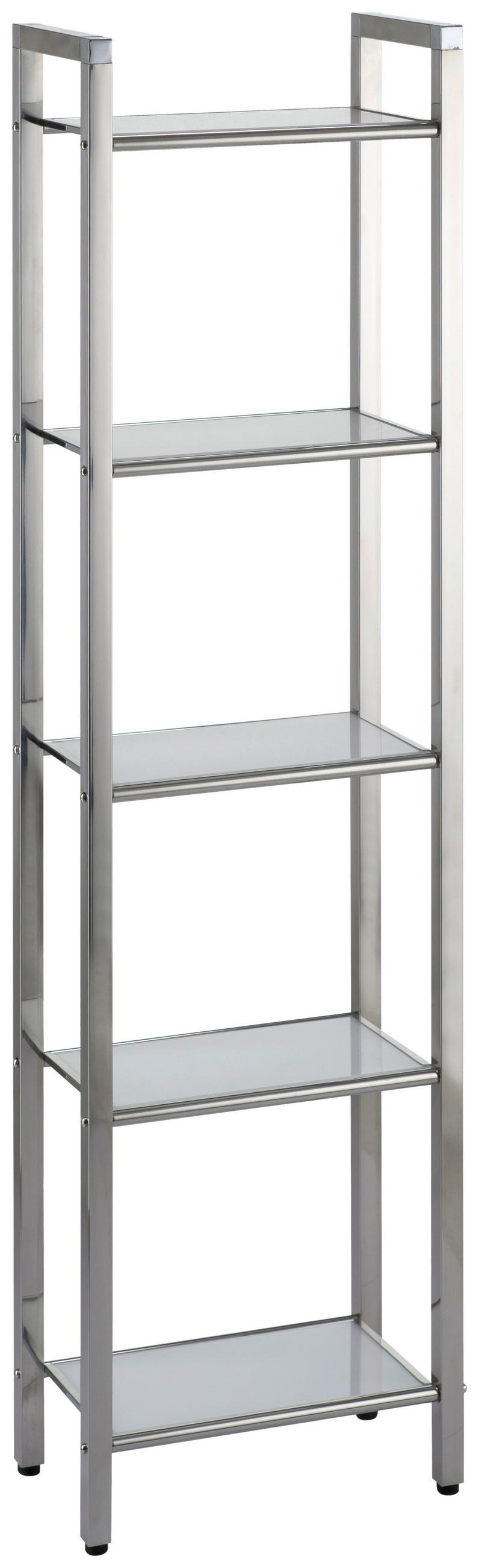 REGAL Weiß, Edelstahlfarben  - Edelstahlfarben/Schwarz, Design, Glas/Kunststoff (30,5/114/17cm)
