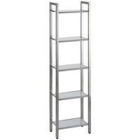 REGAL Weiß, Edelstahlfarben  - Edelstahlfarben/Schwarz, Design, Glas/Kunststoff (30,5/114/17cm)