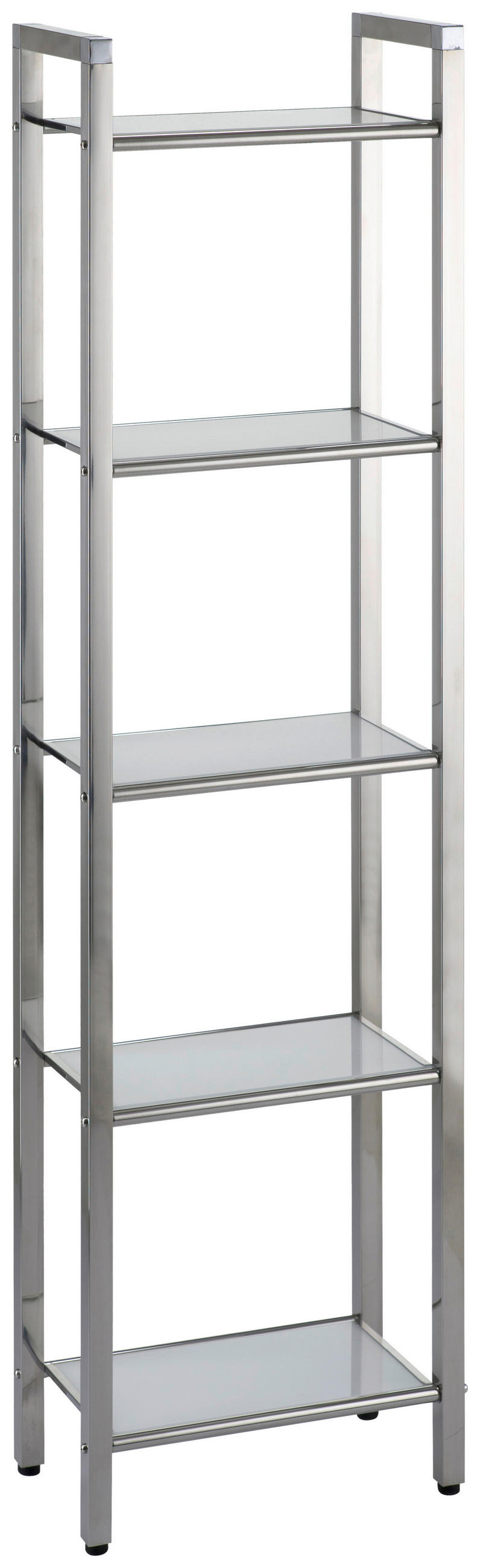 REGAL Weiß, Edelstahlfarben  - Edelstahlfarben/Schwarz, Design, Glas/Kunststoff (30,5/114/17cm)