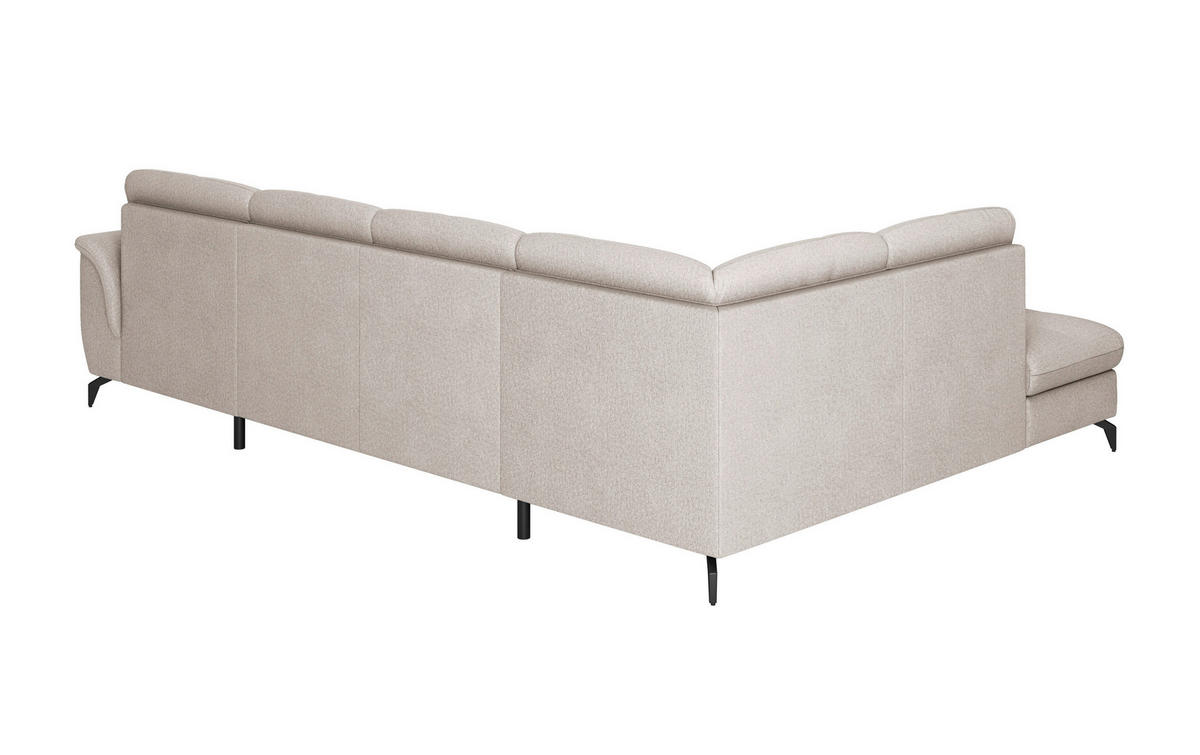 WOHNLANDSCHAFT Greige Flachgewebe  - Greige/Schwarz, MODERN, Textil/Metall (212/319/164cm) - Sit & More