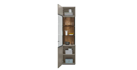 VITRINE Hellgrau 46,9/205,5/37,1 cm - Hellgrau/Graphitfarben, Design, Glas/Holzwerkstoff (46,9/205,5/37,1cm) - Dieter Knoll