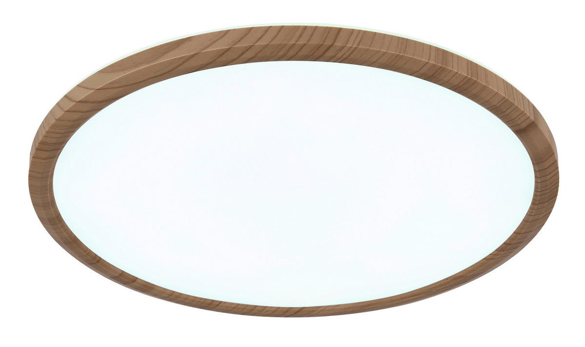 LED-DECKENLEUCHTE 18 W  29,4/2,5 cm    - Eukalyptusholzfarben, Konventionell, Kunststoff (29,4/2,5cm) - Novel