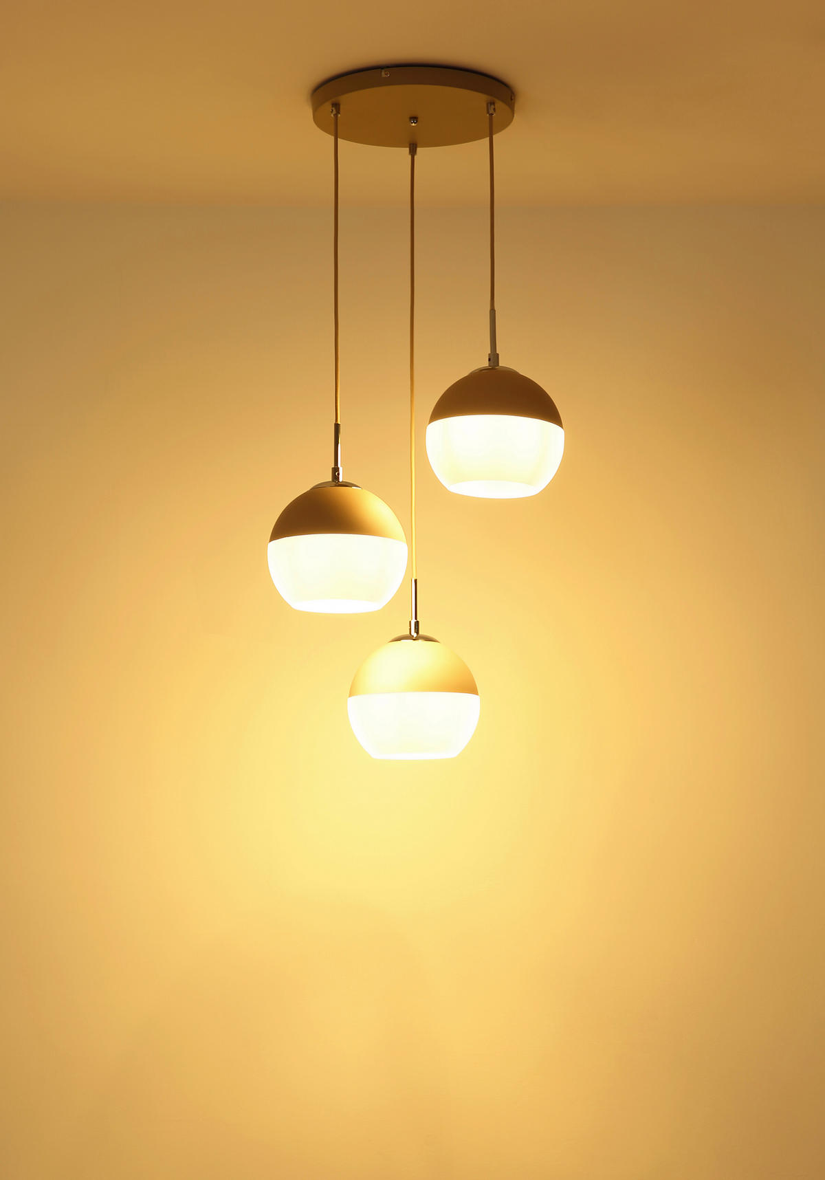 HÄNGELEUCHTE 42,5/120 cm  - Sandfarben/Beige, Design, Glas/Textil (42,5/120cm) - Globo