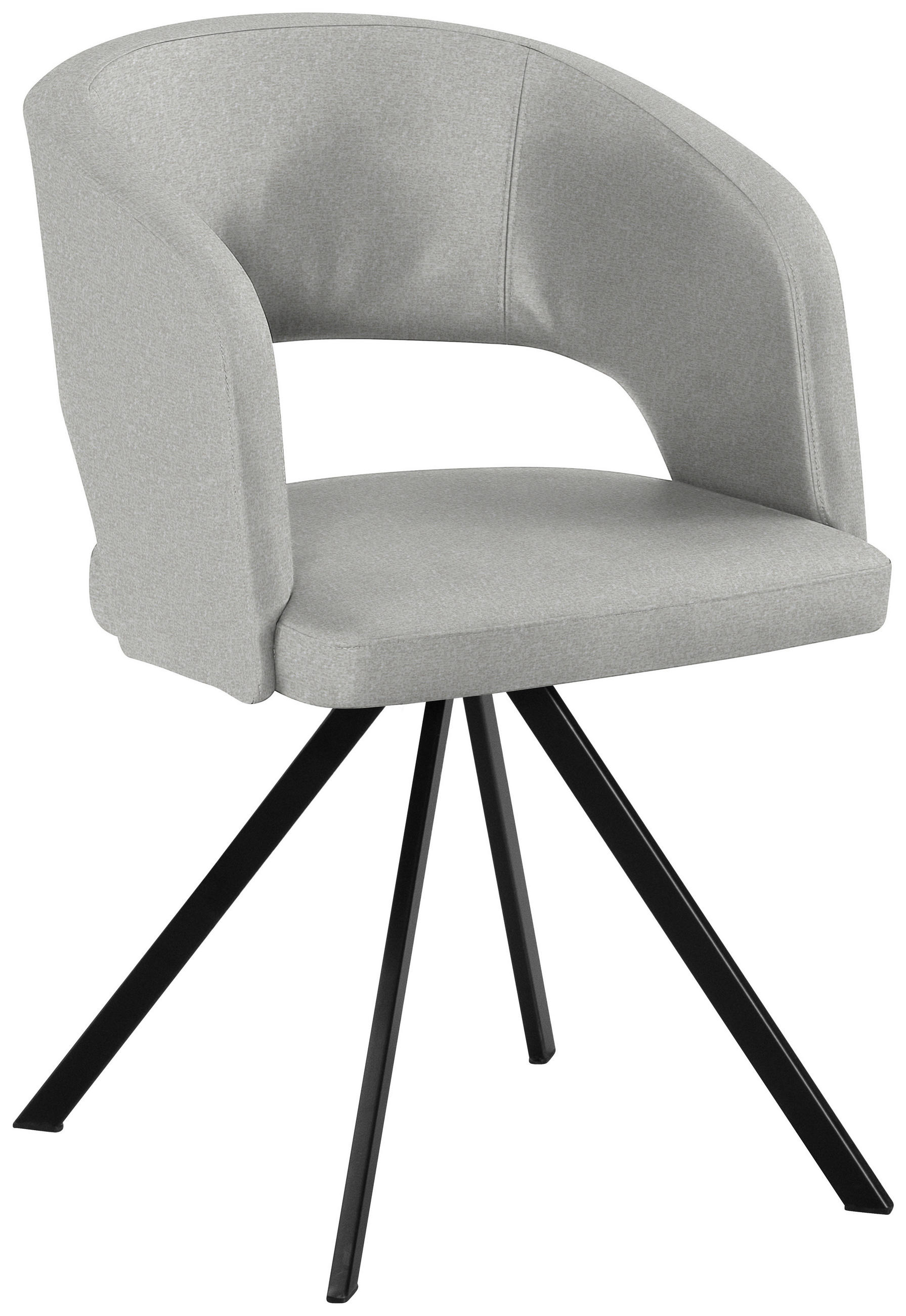 ARMLEHNSTUHL  in Stahl Samt  - Creme/Schwarz, KONVENTIONELL, Textil/Metall (56/84/59cm) - Moderano