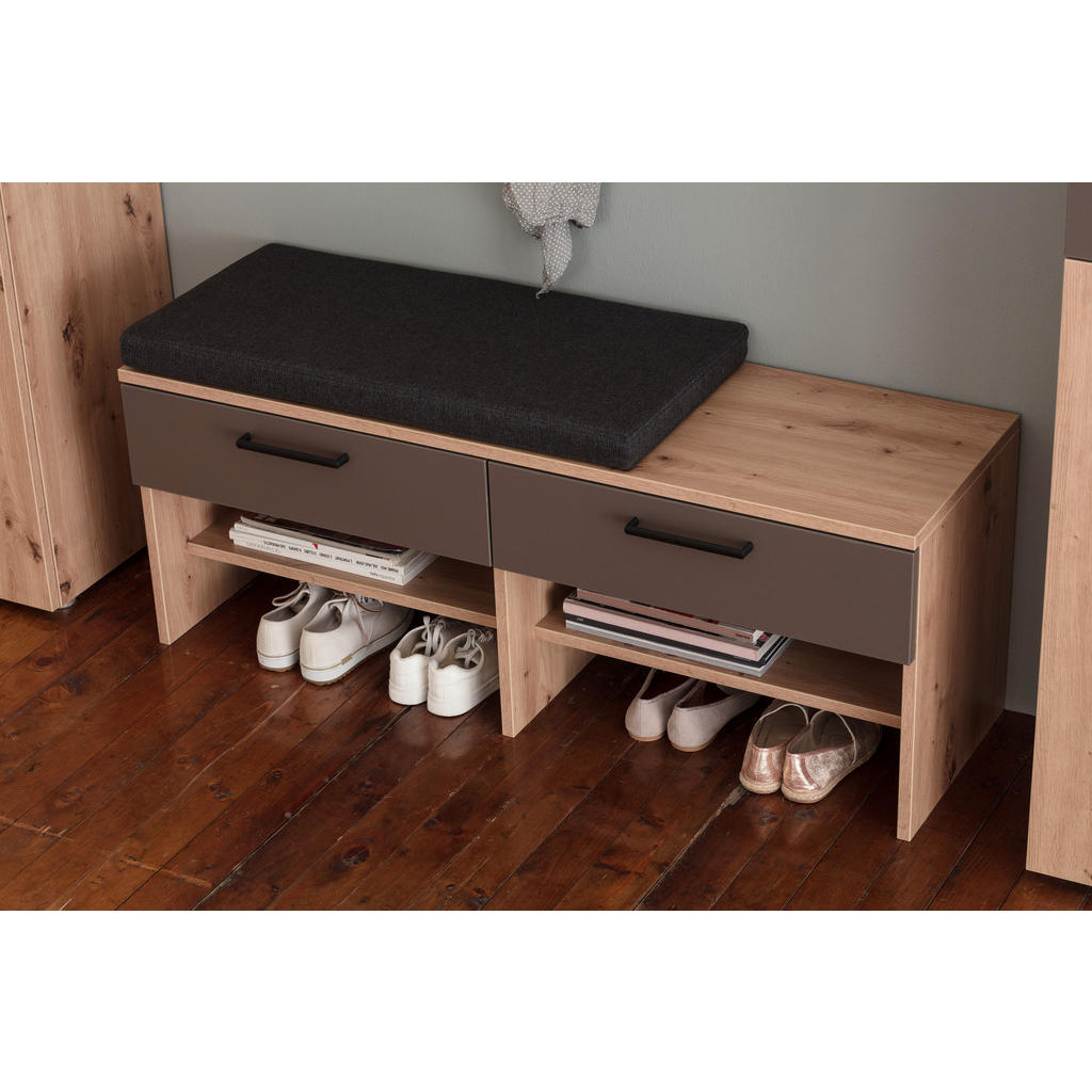 Thumbnail - Moderano Garderobe, Braun, Eiche, Holzwerkstoff, 7-teilig, 1 Schubladen, 260x200x38 cm, Typenauswahl, individuell planba...