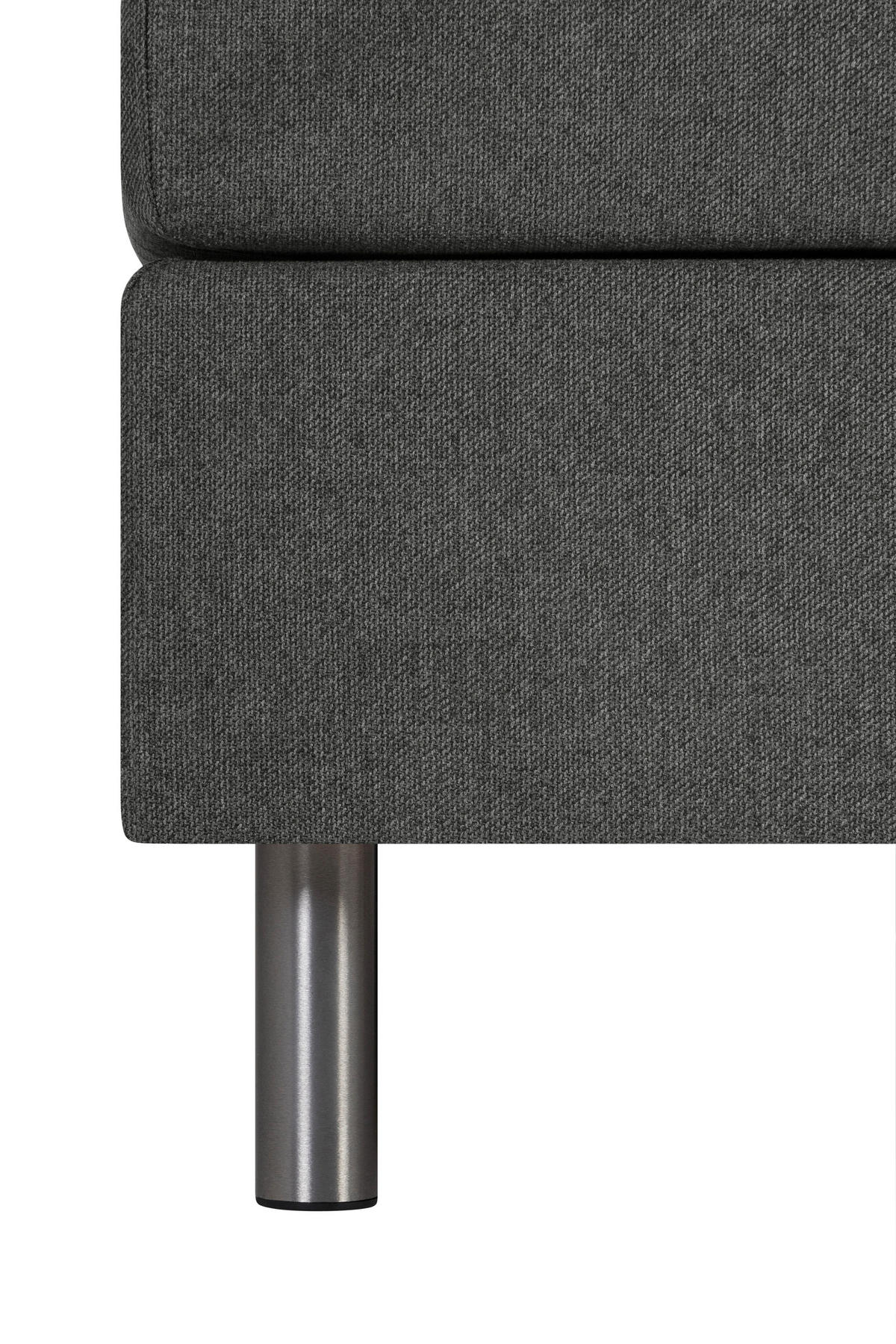 BOXSPRINGBETT 160/200 cm  in Anthrazit  - Anthrazit/Silberfarben, Konventionell, Textil/Metall (160/200cm) - Welnova