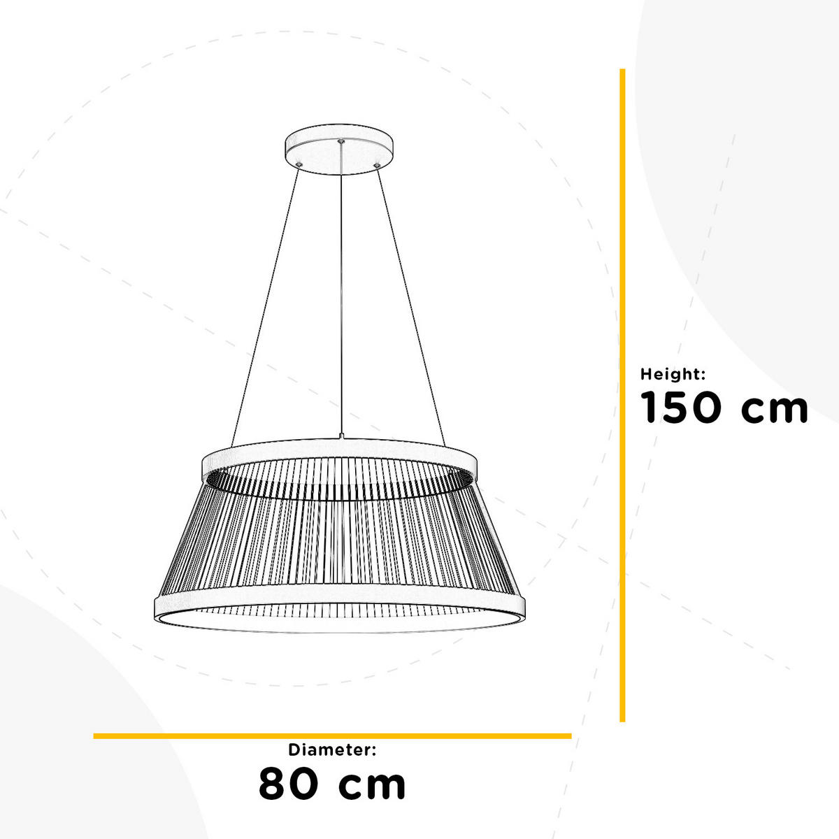 LED-PENDELLEUCHTE 80/80/150 cm  - Schwarz, Design, Metall (80/80/150cm)