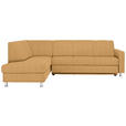 ECKSOFA in Flachgewebe Gelb  - Chromfarben/Gelb, Design, Textil/Metall (198/256cm) - Xora