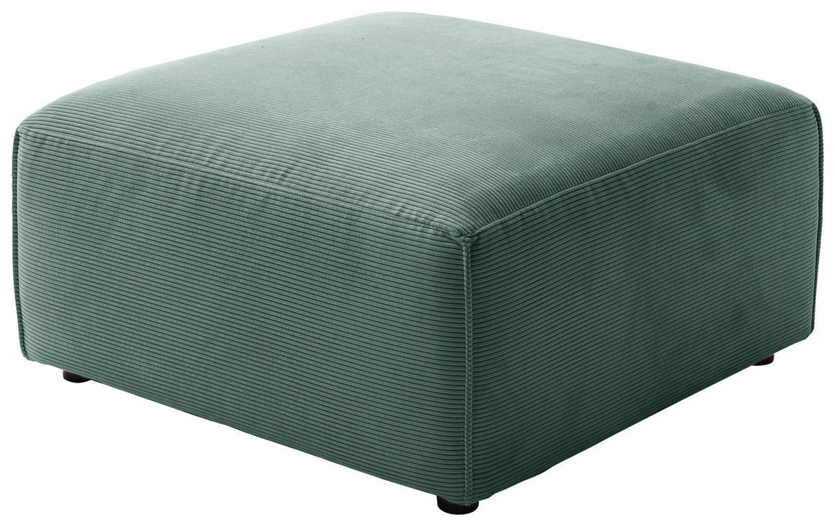 HOCKER in Textil Grün  - Schwarz/Grün, Design, Kunststoff/Textil (80/71/80cm) - Pure Home Lifestyle