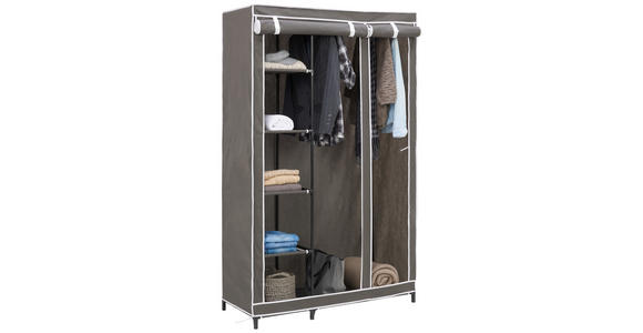 STOFFSCHRANK 110/178/46 cm  in Grau  - Grau, Basics, Kunststoff/Textil (110/178/46cm) - Carryhome