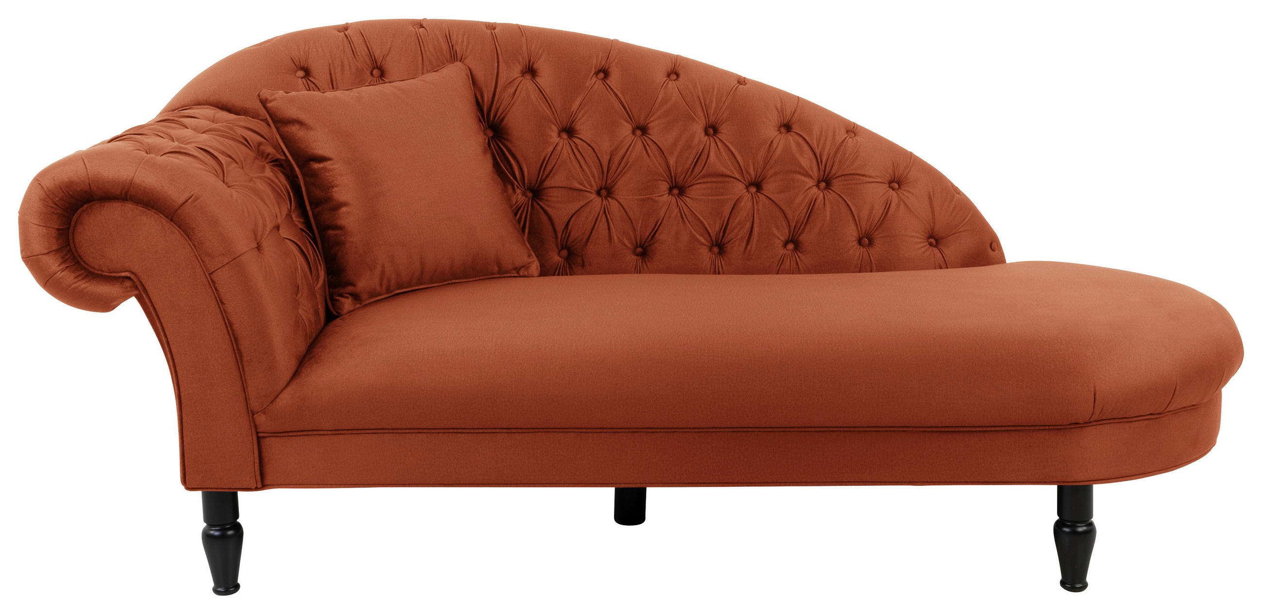 RÉCAMIERE in Velours Rostfarben - Rostfarben/Schwarz, Design, Holz/Textil (216/91/103cm) - MID.YOU