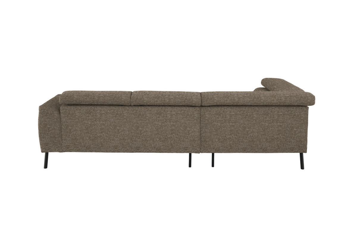 ECKSOFA in Chenille Hellbraun  205/280 cm  - Hellbraun/Schwarz, Design, Textil/Metall (205/280cm) - Xora