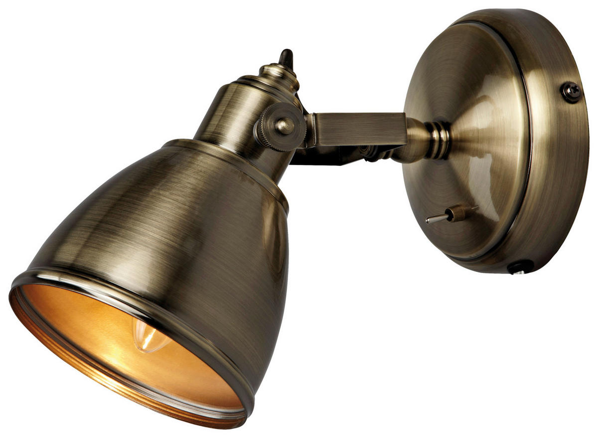 WANDLEUCHTE 19,5/12/17 cm   - Messingfarben, Basics, Metall (19,5/12/17cm) - Markslöjd