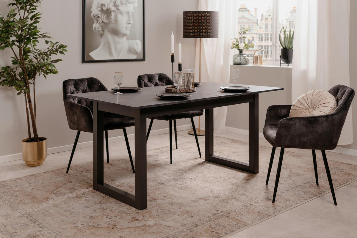 ESSTISCH Holzwerkstoff 160/90/75 cm  - Schieferfarben/Anthrazit, Design, Holzwerkstoff (160/90/75cm) - MID.YOU