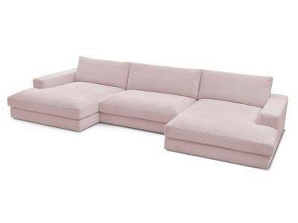 WOHNLANDSCHAFT LEONARD Lila Cord  - Lila/Schwarz, MODERN, Kunststoff/Textil (159/349/159cm)