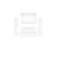 BADEZIMMER 152 cm  - Weiss Hochglanz/Weiss, Konventionell, Holzwerkstoff (152cm) - Puris