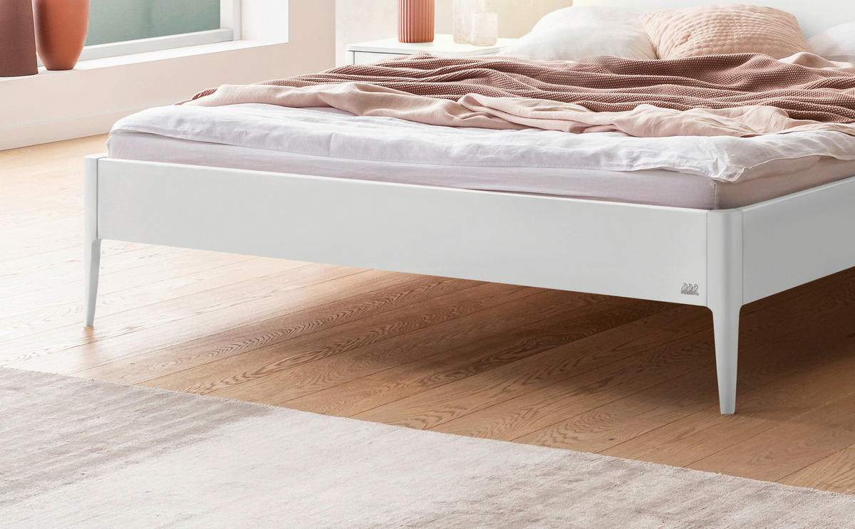 BETT 140/200 cm  in Weiß  - Weiß, KONVENTIONELL, Holz (140/200cm) - Hasena