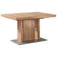 ESSTISCH in Metall, Holzwerkstoff 130-180/90/75 cm - Edelstahlfarben/Eichefarben, Design, Holzwerkstoff/Metall (130-180/90/75cm) - Moderano