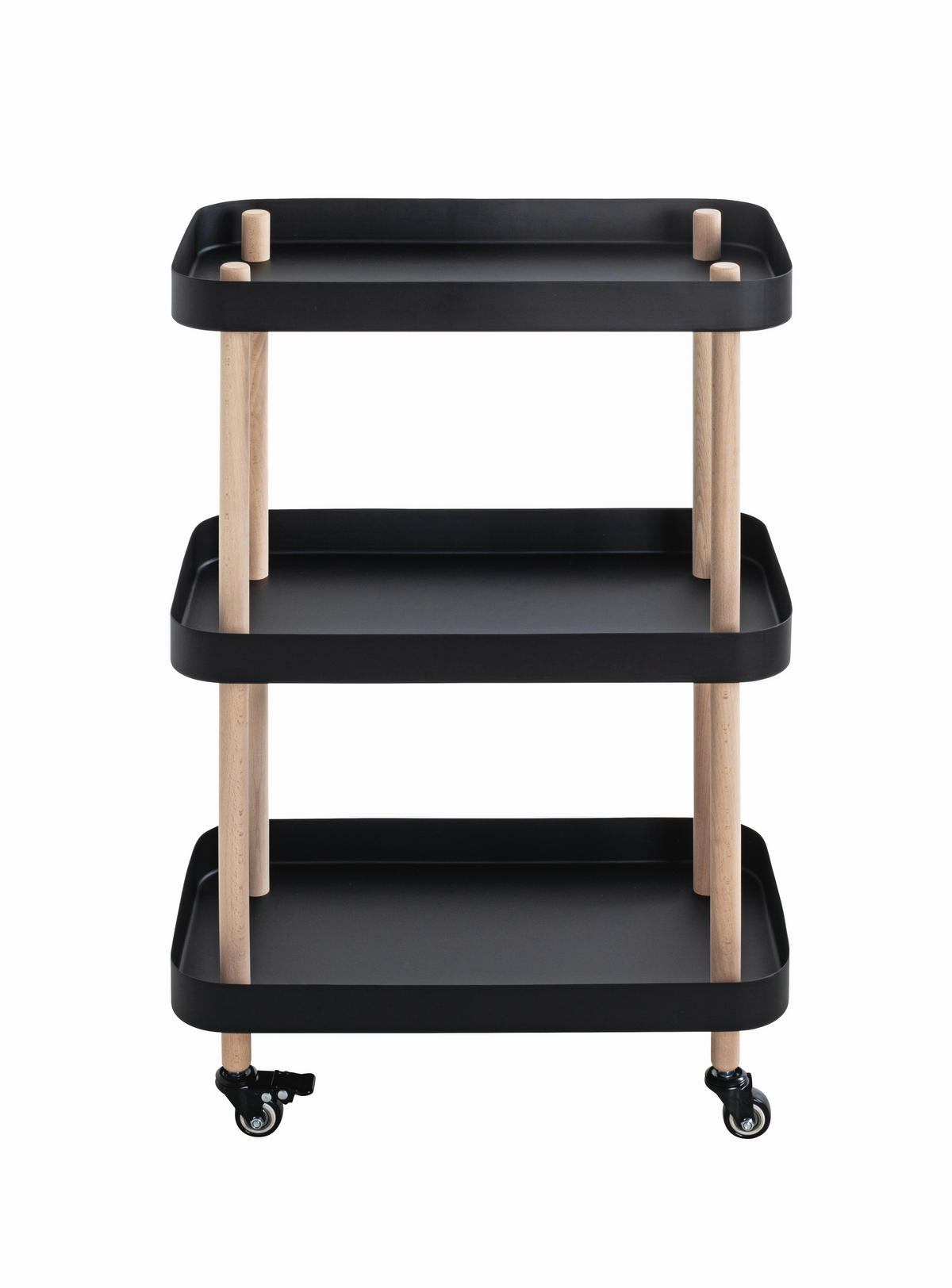 SERVÍROVACÍ VOZÍK, přírodní barvy, černá, barvy buku, 50/30/76 cm - černá/přírodní barvy, Moderní, kov/dřevo (50/30/76cm)