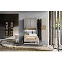 BADEZIMMER 3-teilig  in 128,5 cm  - Taupe/Wildeiche, LIFESTYLE, Glas/Holz (128,5cm) - Voglauer