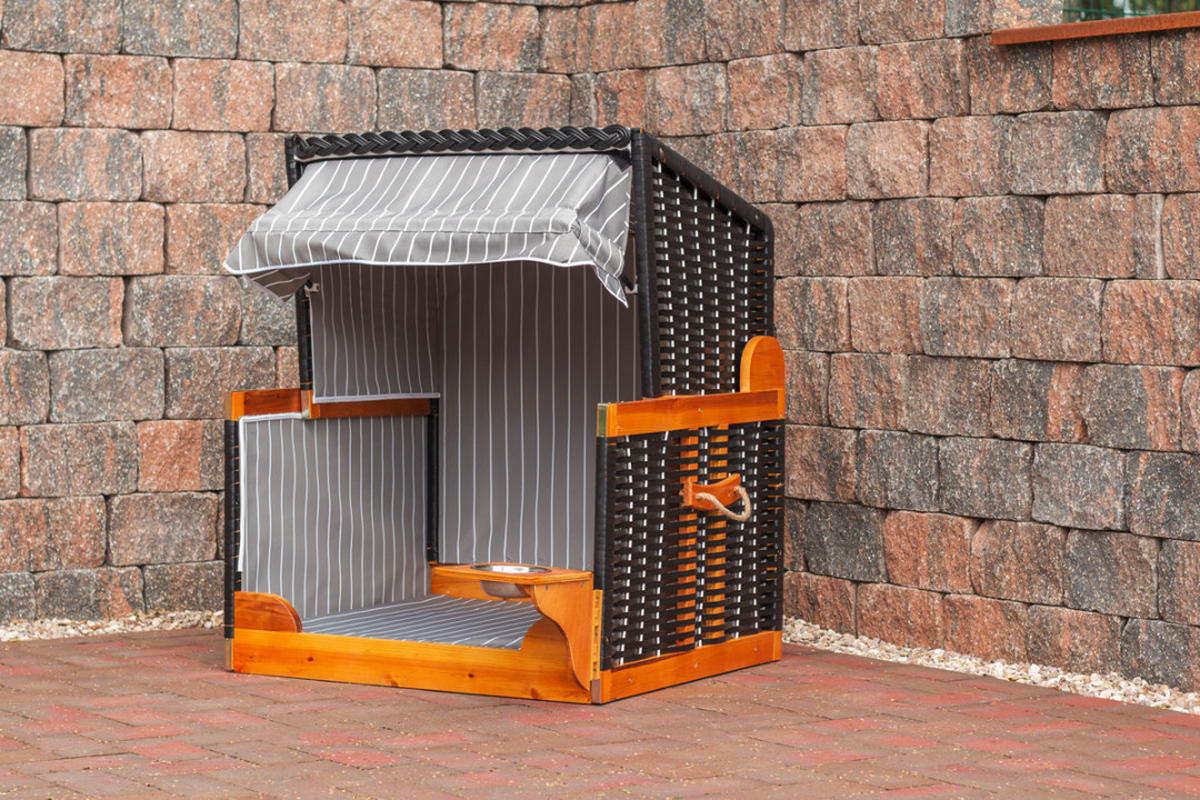HUNDEBETT - Schwarz/Grau, Basics, Holz/Kunststoff (75/95/6cm) - Gardenson