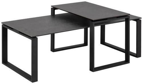 COUCHTISCHSET Schwarz  - Schwarz, Trend, Glas/Metall (115/55/45cm) - MID.YOU